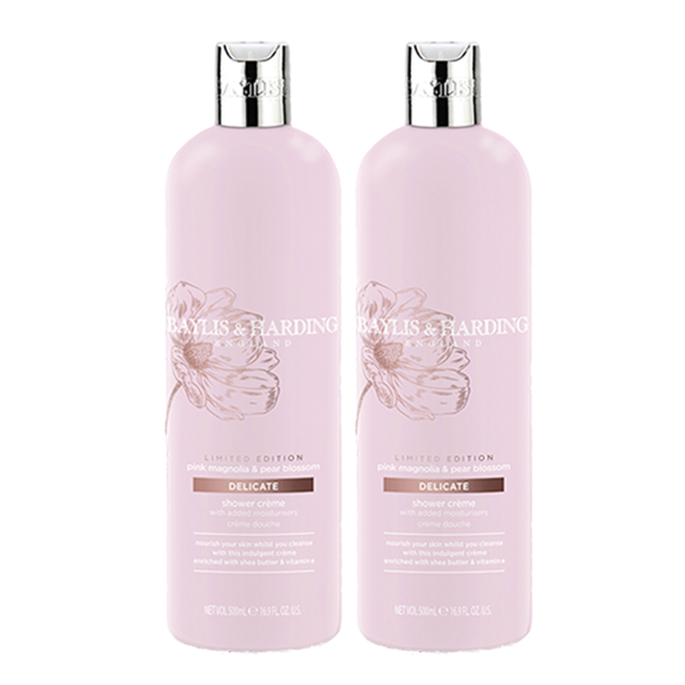 SPECIJALNA PONUDA 2x500ml Baylis & Harding Pink magnolija i cvet kruške Kremasti gel za tuširanje