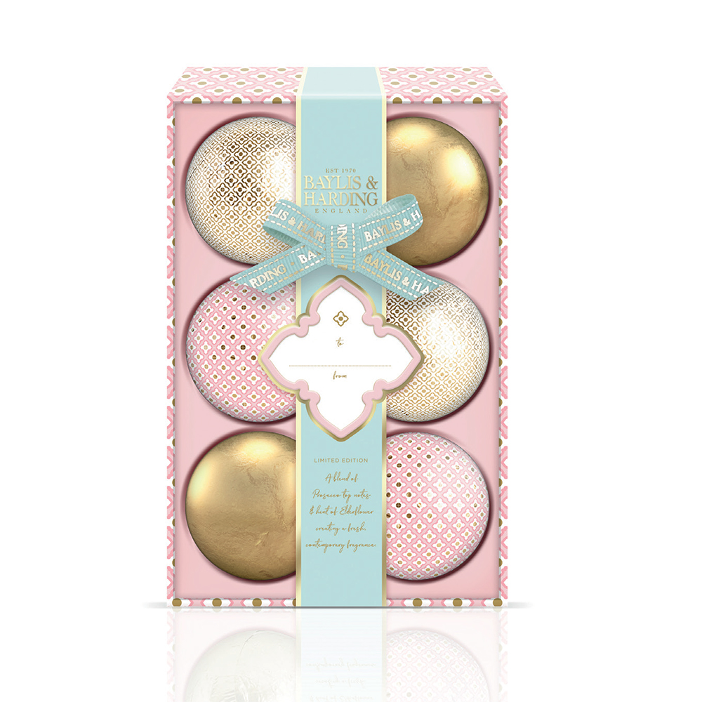 Baylis and Harding Pink Prosecco Poklon pakovanje 6 kugli za penušavu kupka